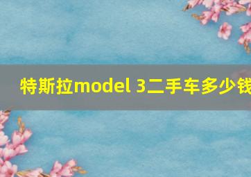 特斯拉model 3二手车多少钱